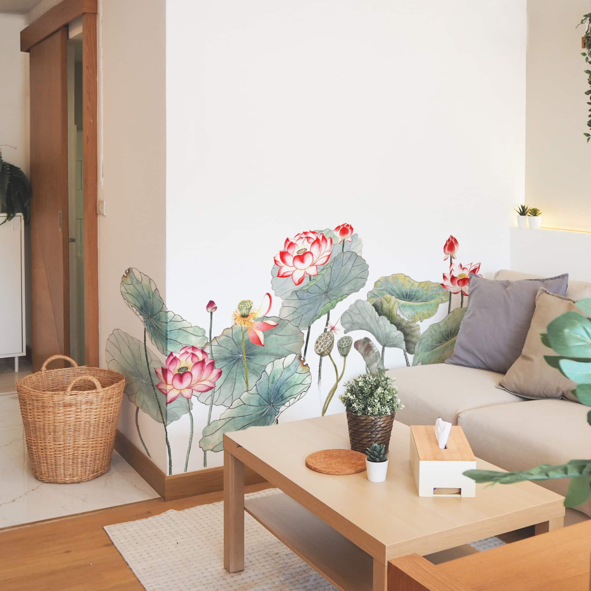 RoomMates Lotus Garden Peel & Stick Giant Wall Decal Set